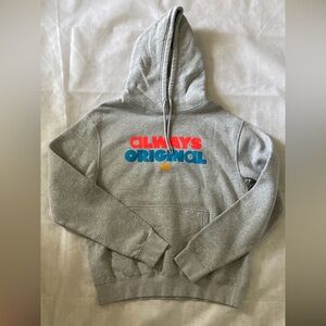 Adidas Mens Gray Hoodie with Bold Logo “Always Original” Medium